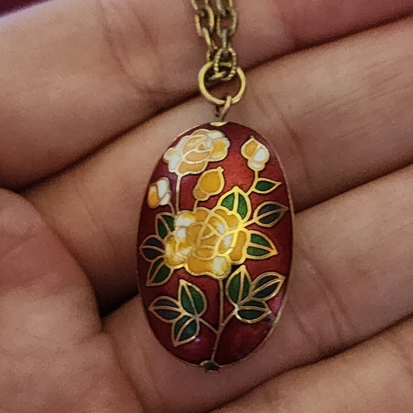 Antique enamel pendant - Picture 4 of 5